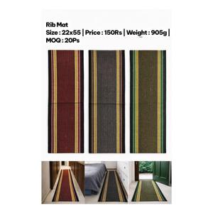 High Quality 22x55 Inch Rib <b>Mat</b> Anti-Slip Soft PVC and Polyester Door <b>Mat</b> for Home Hotel Office <b>Kitchen</b> Bathroom Use - Product Image 1