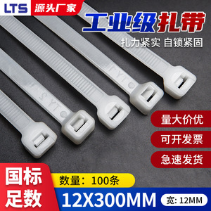 Bridas de nailon LTS 12x300mm PA66 autoblocantes negras resistentes al frío para cableado eléctrico - Product Image 5