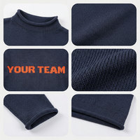 Puresun Pemasok Utama Butik Sweater Rajut Kustom Tim Sepak Bola Jacquard Kerah Tinggi Bahan Lembut Hangat Musim Dingin untuk Wanita