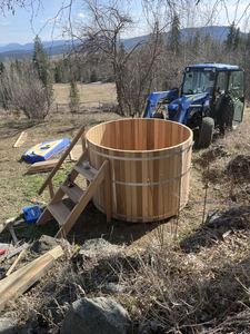 Ingrosso 1800 all'aperto * 1200MM vasca idromassaggio in legno di cedro rosso vasca da bagno in legno per Villa - Product Image 4