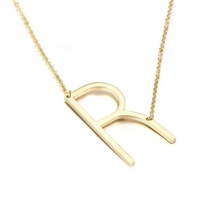 Custom Hoofdstad Initial A-Z Hanger Letter R Ketting Gepersonaliseerde Vrouwen Sieraden