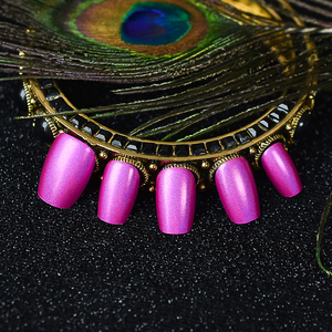 <span class=keywords><strong>Uñas</strong></span> Postizas Color Rosa Brillante, Diseño Cuadrado Mediano, <span class=keywords><strong>Uñas</strong></span> <span class=keywords><strong>Acrílicas</strong></span> para Manicura DIY, Salón <span class=keywords><strong>de</strong></span> Belleza, Bodas y Citas - Product Image 2