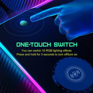 Alfombrilla de Ratón para Juegos Impermeable con Cargador Inalámbrico de 15 W, Diseño Nuevo, 900*400 mm, 10 Moldes de Iluminación RGB para Jugadores - Product Image 6