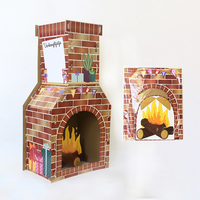 Noël carton cheminée brique rouge babillard décoration noël vacances foyer pour noël décor à la maison