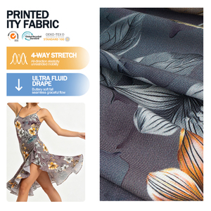 Tissu ITY imprimé extensible dans les quatre sens en poly-spandex, personnalisé, fourni par l'usine pour l'habillement - Product Image 1