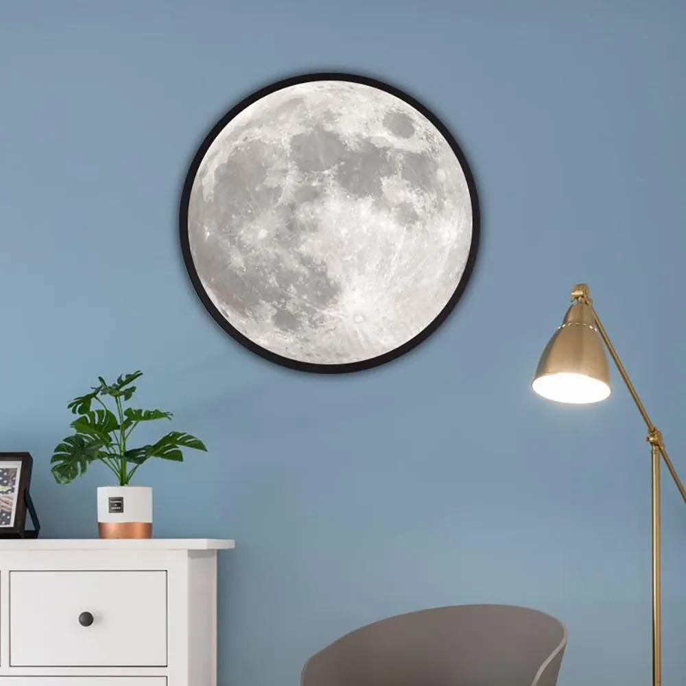 Verre décoratif Lune miroir avec lumière led pour la maison table miroir lampe
