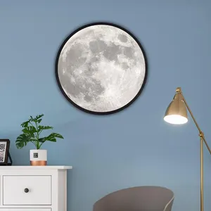 Espelho de vidro decorativo da lua, com luz led, para lâmpada de espelho de mesa