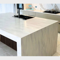 Panneau de pierre artificielle non poreux résistant aux taches pour comptoirs, motif veiné, plaque de surface solide en acrylique