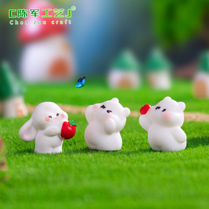 weij Micro-paisaje decorativo, Conejito, Oso, Figuras de grano, Jardinería, Casa del árbol, Paisajismo, DIY - Product Image 3