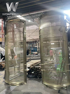 <span class=keywords><strong>Cloison</strong></span> décorative en aluminium courbé, personnalisable, de style artistique moderne, pour hôtel, complexe hôtelier, auberge, villa, hall d'entrée, design d'intérieur - Product Image 4