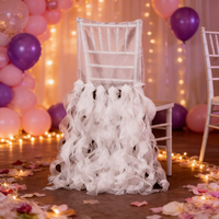Organza saule bouclé à volants couverture de chaise de mariage