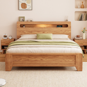 Cadre de <span class=keywords><strong>lit</strong></span> plateforme moderne en bois massif, multifonctionnel pour tailles King/Queen/Full, design durable et confortable - Product Image 3