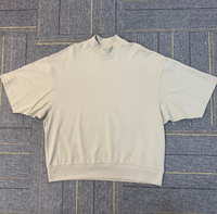 Custom Logo High Street Style Boxy Fit T-Shirts 305gsm Katoenen Print O-hals Gebreide Modieuze Cropped T-Shirts