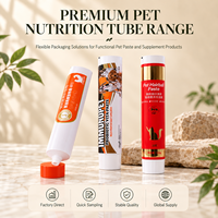 Tubes d'emballage en aluminium et plastique pour compléments alimentaires pour animaux de compagnie, contenants personnalisés à capuchon à vis imprimés UV pour les soins contre les boules de poils