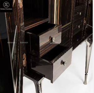 Precio al por Mayor: Mueble Vinoteca de Lujo para Sala de Estar, Acero Inoxidable con Mármol Natural y Espejo, Modelo Fowt10 - Product Image 4
