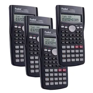 Kalkulator hitam kustom pabrik Tiongkok kalkulator ilmiah perhitungan alat tulis siswa untuk matematika sekolah dan kuliah tinggi