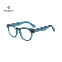 Lunettes transparentes Flowerfour SMF007 pour adultes, monture optique en acétate à bordure complète, lunettes de vue unisexes vintage, classiques