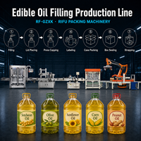 Ligne de production automatique de remplissage d'huiles comestibles (soja, palme, olive, tournesol, arachide) 100ml-10L 600-3500 BPH
