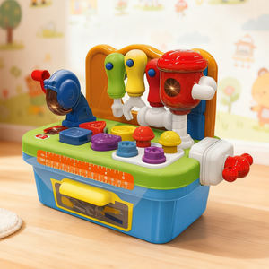 Établi de construction pour atelier de simulation pour enfants, trieur de formes de jouets, mini kit d'<span class=keywords><strong>outils</strong></span>, banc d'<span class=keywords><strong>outils</strong></span> pour bébé, ensemble de jeu avec sons et lumières - Product Image 4