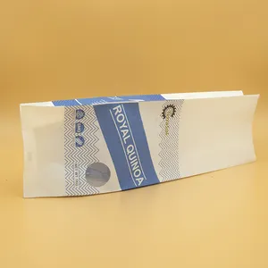 Food Grade and Eco Friendly Wholesale Cotton Paper Food Packaging Bag Side Gusset Pouch With Small Round Clear Window