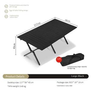 Modern Design Outdoor Foldable Portable Camping <b>Table</b> Picnic BBQ <b>Adjustable</b> Carbon Steel Outdoor Furniture Hwz02 Modern Design S - Product Image 5