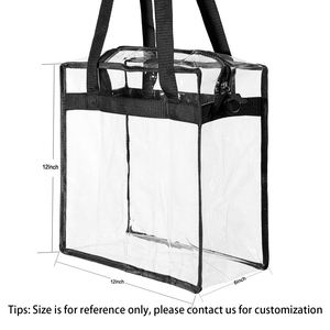 Sac à bandoulière transparent personnalisé avec fermeture éclair, sac <span class=keywords><strong>de</strong></span> messager, sac à main transparent approuvé pour les stades avec sangle réglable - Product Image 2
