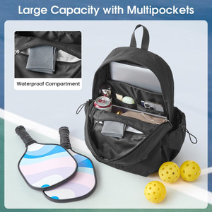 Pickleball <b>Backpack</b> 30-40L Nylon <b>Water</b> <b>Resistant</b> Racket Bag Zipper Closure Sports Outdoor Use - Product Image 2