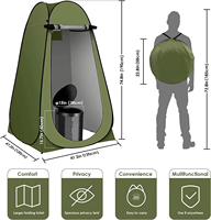 Kit de toilette portable Toilette de camping avec tente d'intimité Pop up et sacs de toilette en gel Douches extérieures portables lavables Vestiaires