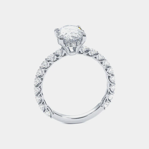 Bague moderne en or blanc 18 carats avec pierres et diamants, taille princesse, multi-pierres, pour demande en mariage, mariage, anniversaire - Product Image 1