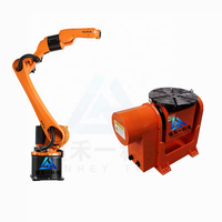Bras robotique 6 axes industriel KUKA KR 10 R1440-2 avec poignée de robot et équipement de manutention de palettisation de voie linéaire