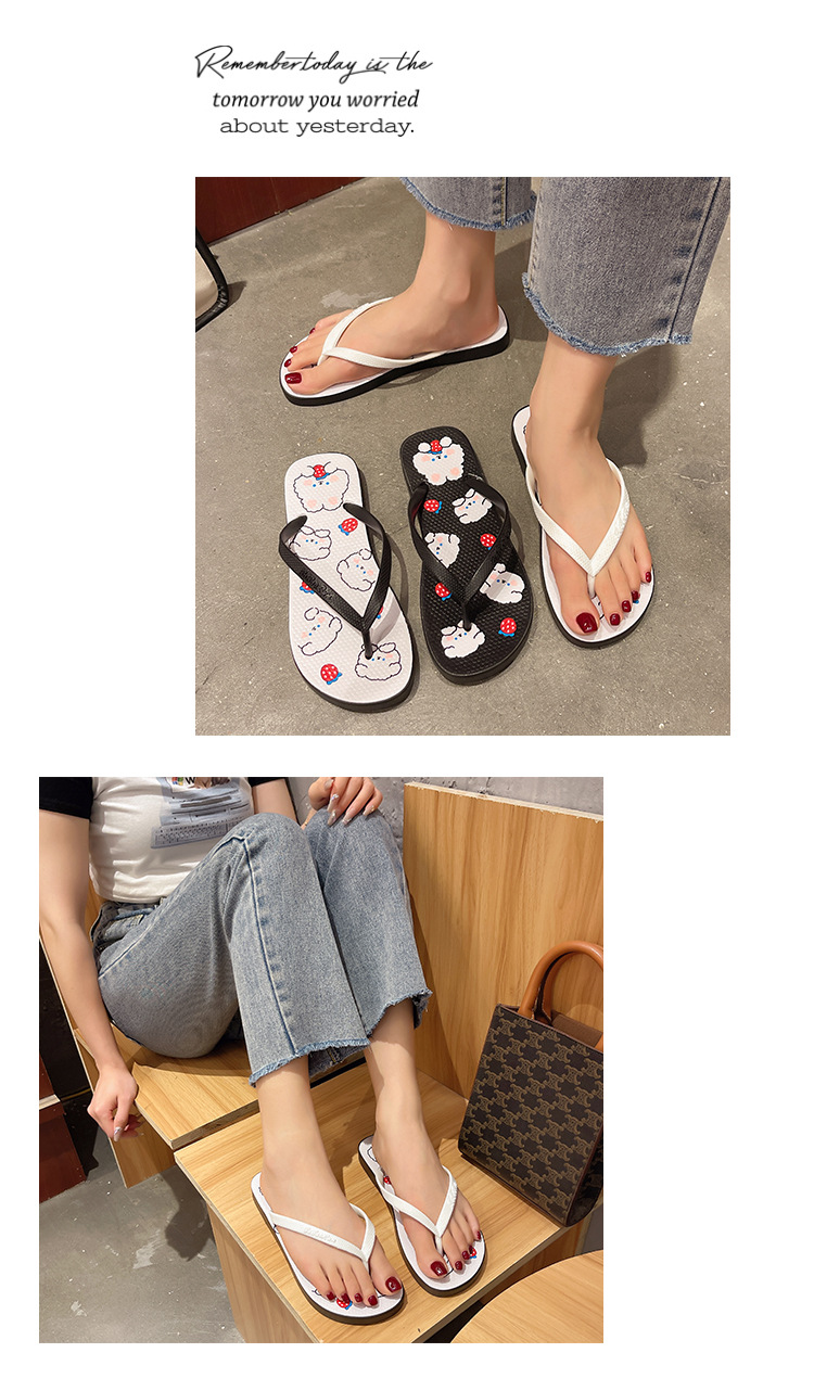 Fashion Printing Women Filp Flops Slippers Custom Design PVC Filop-flops Ladies Wholesale
