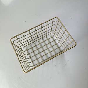 Cina fornitura di fabbrica quadrato in filo di metallo cesto di frutta con manici <span class=keywords><strong>da</strong></span> <span class=keywords><strong>scrivania</strong></span> Organizer vari contenitore contenitore per la casa cestino - Product Image 5