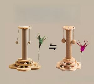 OUFA fabrika kaynağı Pet oyuncaklar ahşap tam sarılmış <span class=keywords><strong>Sisal</strong></span> halat kedi tırmalama sütunu güçlü <span class=keywords><strong>Sisal</strong></span> tırmalama ayağı - Product Image 4