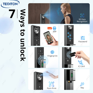 Tediton serure de Porte inteligente khóa kỹ thuật số cho nhà tuya Wifi Nhận dạng khuôn mặt máy ảnh thông minh nhìn cửa với máy ảnh - Product Image 3