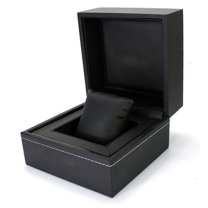 Estuche de Lujo para Reloj Negro al por Mayor, Caja de Almacenamiento de Relojes de Cuero Sintético, Estuche de Exhibición Premium para un Solo Reloj, Estuche de Embalaje para Reloj con Tapa Abatible - Product Image 3