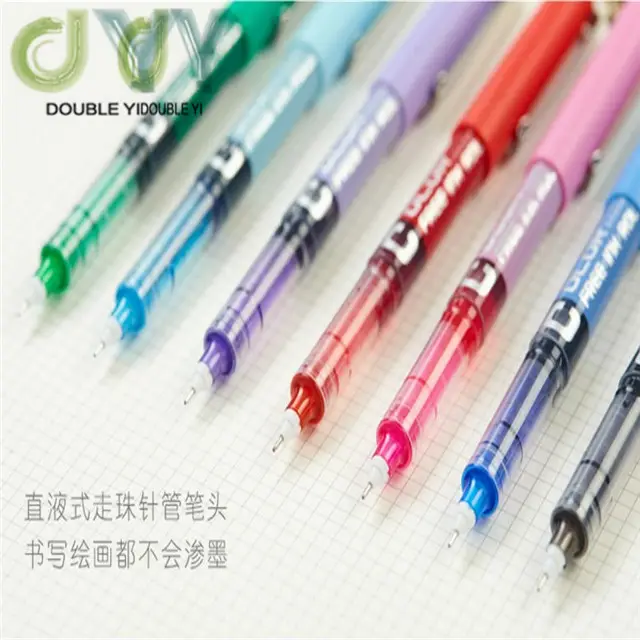 الجملة اللون ملء القلم علامة مجموعة أقلام 0.38 مللي متر/خاص مستقيم السائل اللون رولربال جل القلم 7 قطع مجموعة