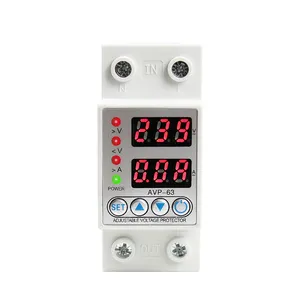 40A 63A Din Rail Dual Display Adjustable Intelligent Over Voltage Current and Under Voltage Protective Device Protector Relay