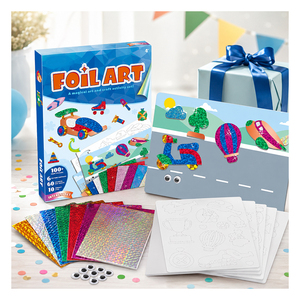 Kit créatif sous-marin avec autocollants scintillants de baleines et poissons, fournitures artistiques portables pour les voyages, cadeau d'anniversaire pour enfants - Product Image 1