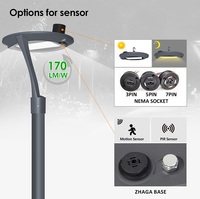 Lumière de jardin LED moderne pour extérieur IP66 en aluminium moulé sous pression 30W 50W 60W 80W 100W avec garantie de 5 ans