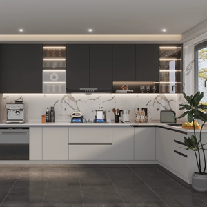 <span class=keywords><strong>Cuisine</strong></span> complète intelligente personnalisée Lesso Home, style luxueux moderne, armoires de <span class=keywords><strong>cuisine</strong></span> modulaires murales avec évier - Product Image 1