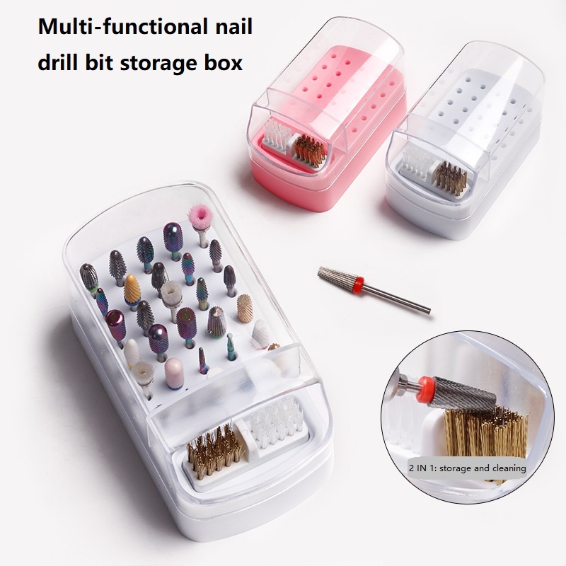 Nagelbohrer Aufbewahrungsbox Mit 48 Fächern - Transparent, Leicht, Für Nagelstudio, Salon Oder Zu Hause (weiß)