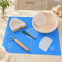 Prix d'usine – Ensemble de paniers à pain en rotin naturel de qualité supérieure, kit de levage traditionnel avec lame à pain, racloir à pâte et brosse