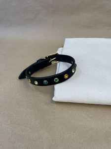 Conjunto de perro y correa de cuero con tachuelas de cristal, Collar de diamantes de imitación con correa a juego de pies, accesorios para Bulldogs franceses - Product Image 4