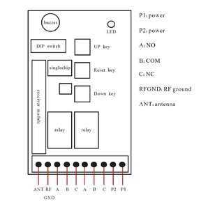 YET420PC <span class=keywords><strong>2</strong></span>-Kanal-AC220V-Empfänger für drahtlose Fernbedienung schalter mit <span class=keywords><strong>2</strong></span> Fernbedienungen für Tür motor EIN/AUS - Product Image 2