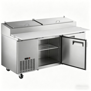 Digital Controlled Refrigerated Cabinet Double door salad <b>table</b> with Ventilated Cooling for Commercial Food Prep - Product Image 3