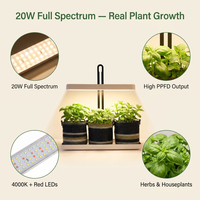 Kit Kebun Herbal Dalam Ruangan Lampu Tanam Set Pot Anyaman 3 Pot Spektrum Penuh Tiang Dapat Disesuaikan Timer Otomatis Bersertifikasi CE untuk Menanam Tanaman