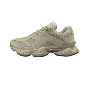 Baskets unisexes blanches en cuir véritable, chaussures de marche d'été à lacets, semelle en caoutchouc - Product Image 2