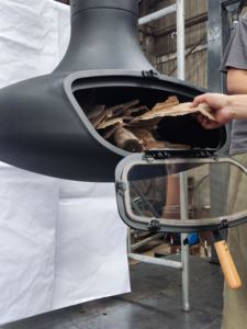 <span class=keywords><strong>Chimenea</strong></span> de Leña de Alta Calidad para Interiores, Giratoria 360 Grados, con <span class=keywords><strong>Puerta</strong></span> de Vidrio, Montada en el Techo - Product Image 1