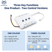 Interrupteur tactile miroir intégré à trois boutons homologué FCC, étanche IP44 pour le marché nord-américain, miroir LED 48W-96W