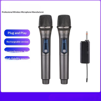 Microphone sans fil portable modèle FH, directeural, cardioïde, 2.4G, rechargeable, pour studio à domicile, karaoké et chant en direct